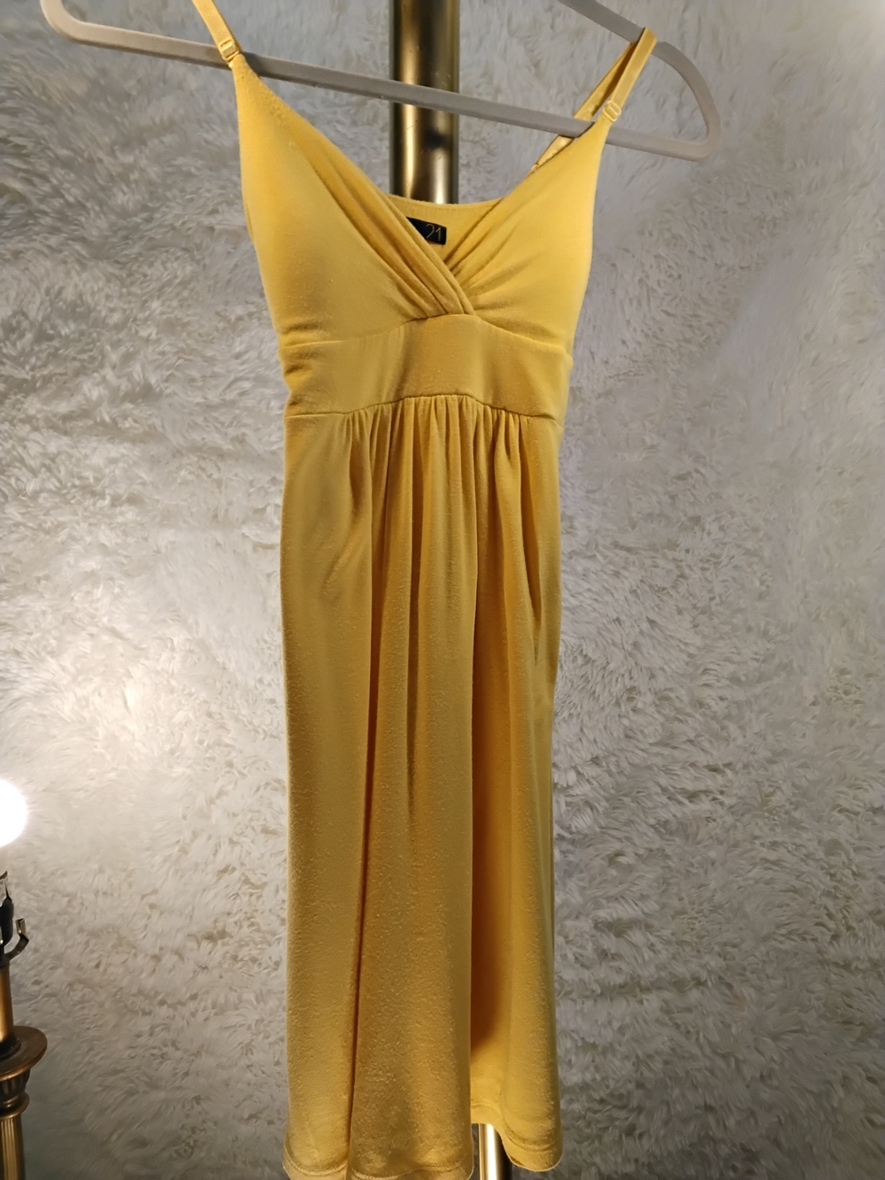 Forever 21 Mustard Yellow Maxi Dress with Tie-Back